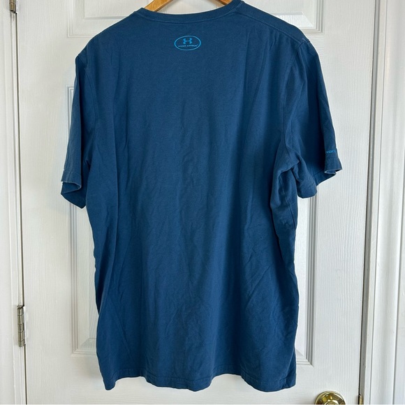 Mens Under Armour Charged Cotton Left Chest Lockup T-Shirt In Blue - size 2XL - Picture 4 of 5